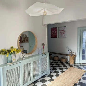 Moiety Black and White Matt Chequer Pattern Floor Tiles