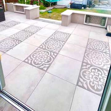 Leinz Grey Stone Effect 20mm Porcelain Paving Slabs