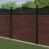 LuxeLine Composite Fence Panel Walnut 6ft High - Curve Top Lattice Decorative Screen with Aluminium Post