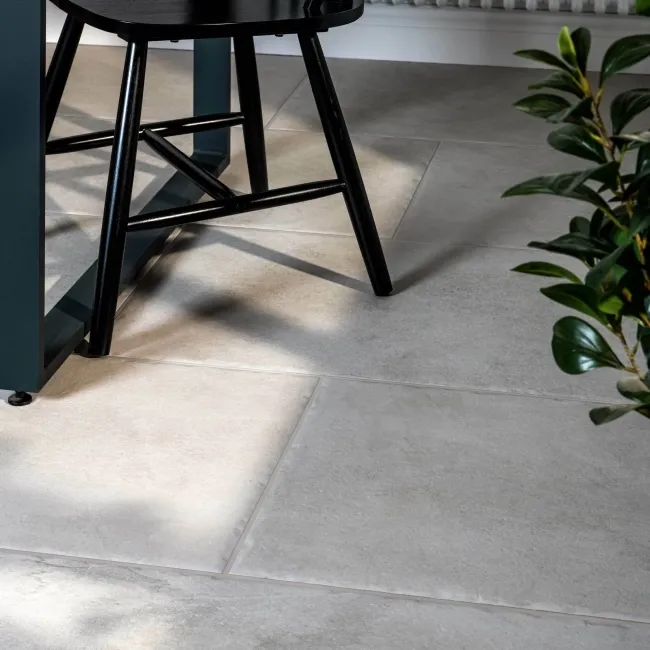 Bronte Country Bianco Light Grey Stone Effect Floor Tiles