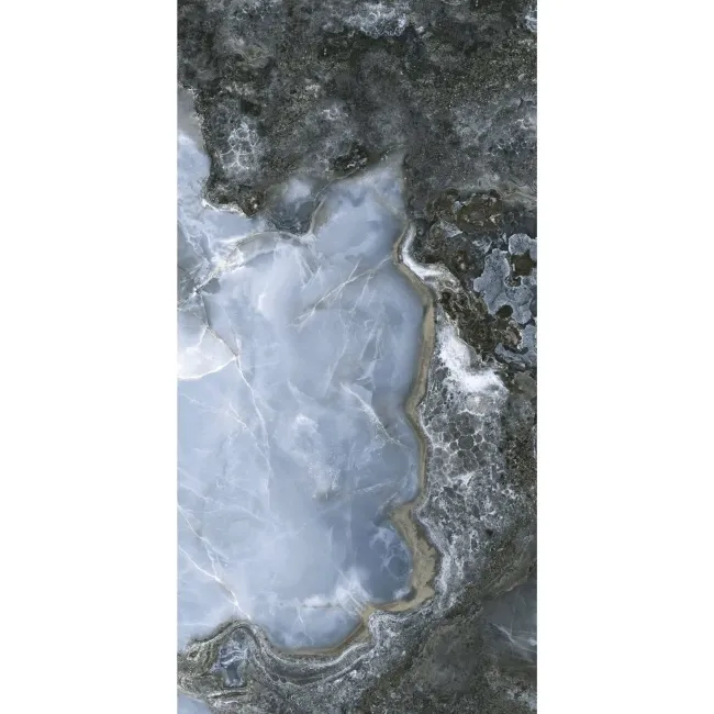 Deluxe Blue Polished Onyx Marble Effect Tiles