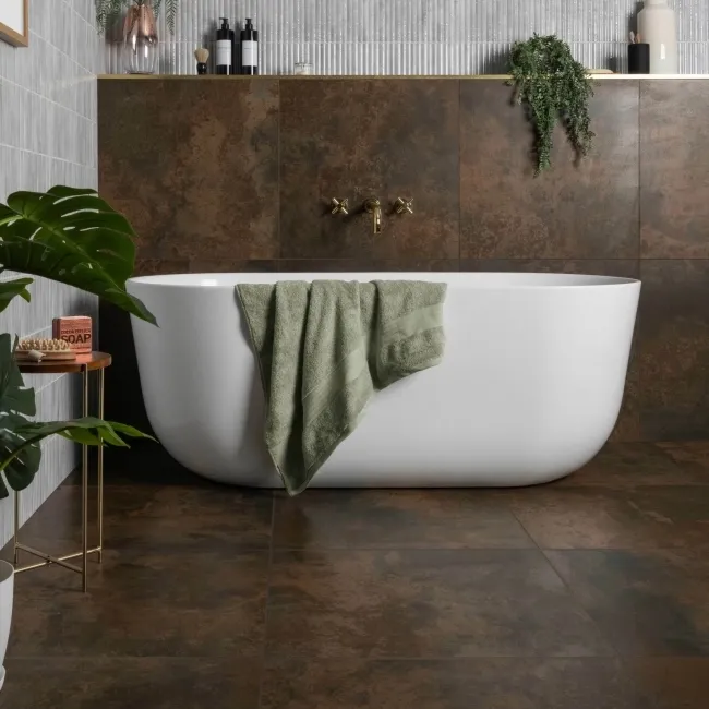 Foil Rust Metallic Brown Stone Effect 600x600 Tiles