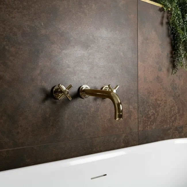 Foil Rust Metallic Brown Stone Effect 600x600 Tiles