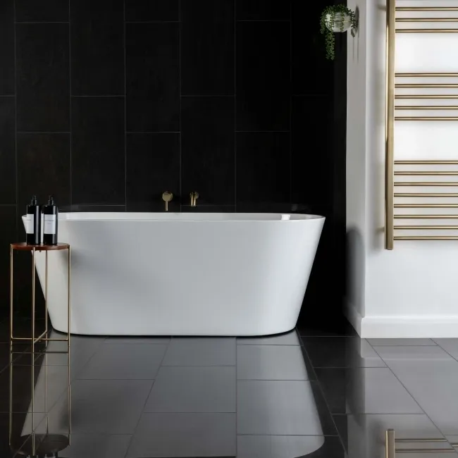 Lounge Polished Black Stone Effect 300x600 Wall And Floor Tiles