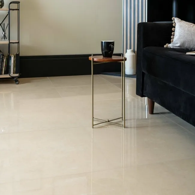 Lounge Polished Ivory Stone Effect 600x600 Wall And Floor Tiles