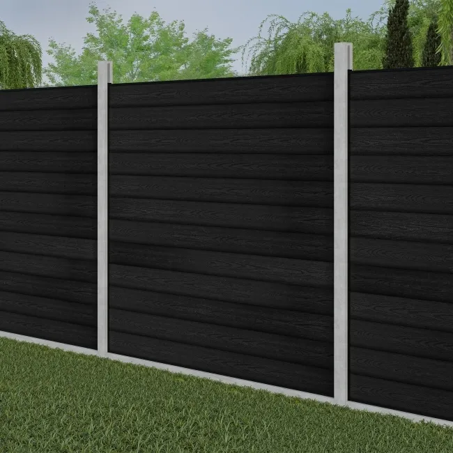LuxeLine® Black Composite Fence Panel for Own Post 6ft