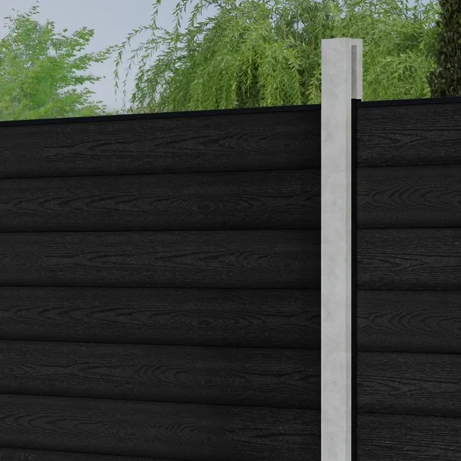 LuxeLine® Black Composite Fence Panel for Own Post 6ft