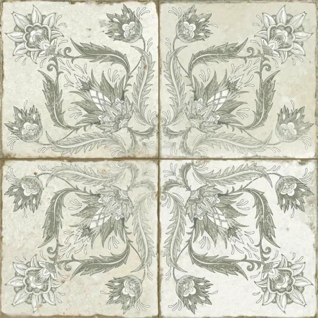 Helix Sage Green Matt Patterned Wall and Floor Tiles