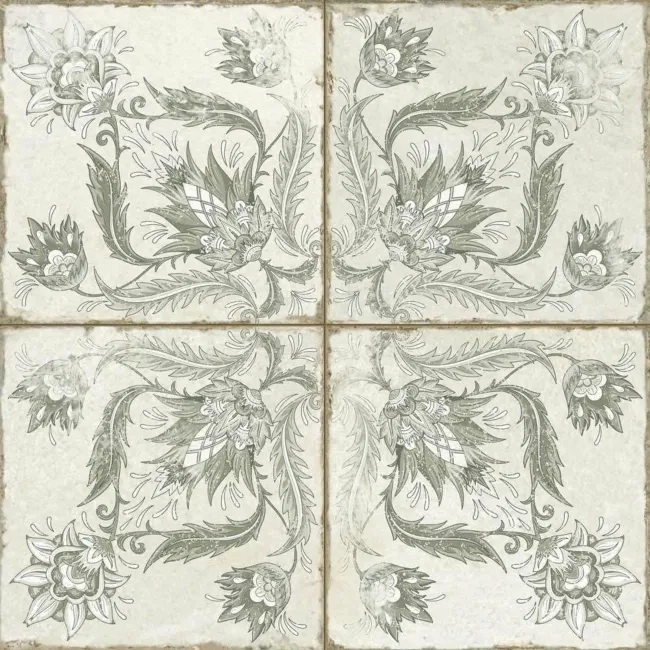 Helix Sage Green Matt Patterned Wall and Floor Tiles