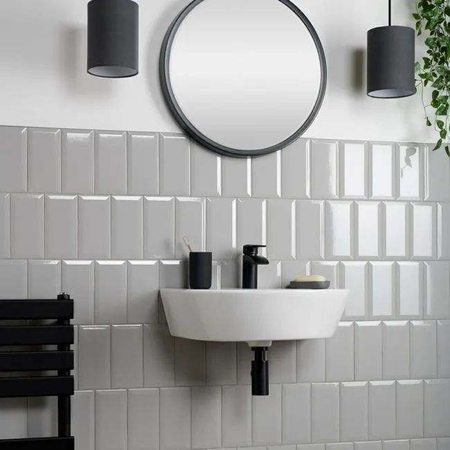Jubilee Ceramic Grey Gloss Metro Wall Tiles