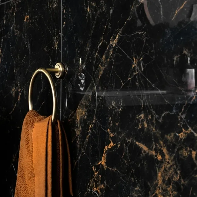 Deluxe Midnight Ultra Black Gloss Marble Effect Wall and Floor Tiles