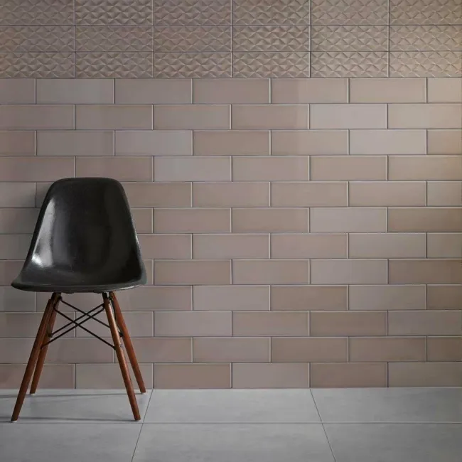 Ritz Pebble Brown Gloss Wall Brick Tiles