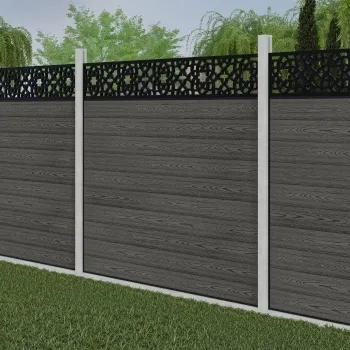 LuxeLine Composite Fence Panel Light Grey - Moroccan Decorative Screen for Own Post