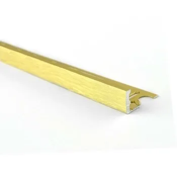 12mm Aluminium Straight Edge 2.5m Brushed Brass Trim