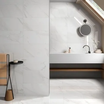 Lumina White Gloss Marble Effect Wall Tiles 600x300