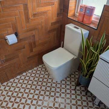 Westminster White and Orange Matt Patterned Wall and Floor Tiles