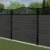 LuxeLine Composite Fence Panel Dark Grey 6ft High - Geometric Decorative Screen with Aluminium Post