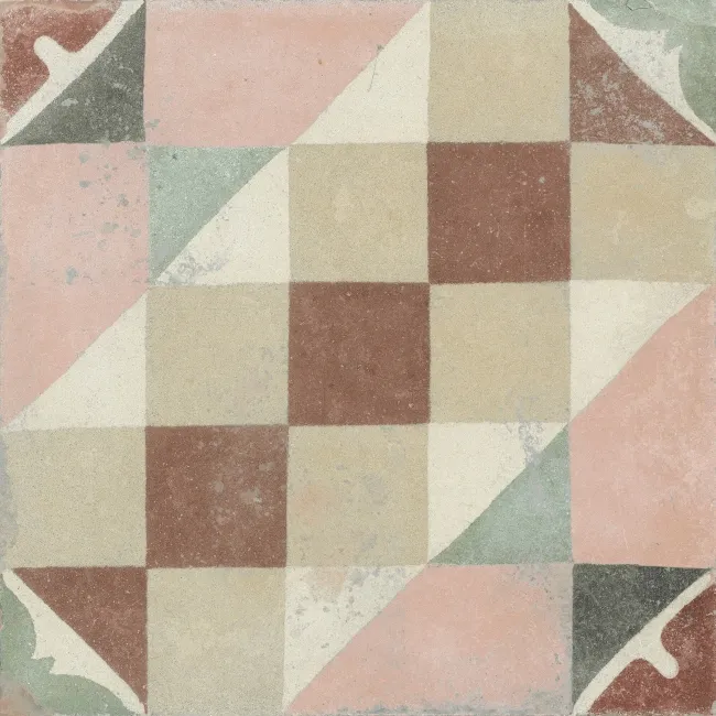 Tiempo Multicolour Matt Geometric Porcelain Wall and Floor Tiles