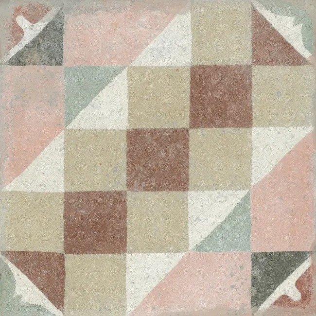 Tiempo Multicolour Matt Geometric Porcelain Wall and Floor Tiles