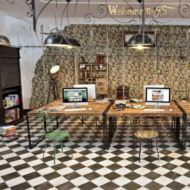 Moiety Black and White Matt Chequer Pattern Floor Tiles