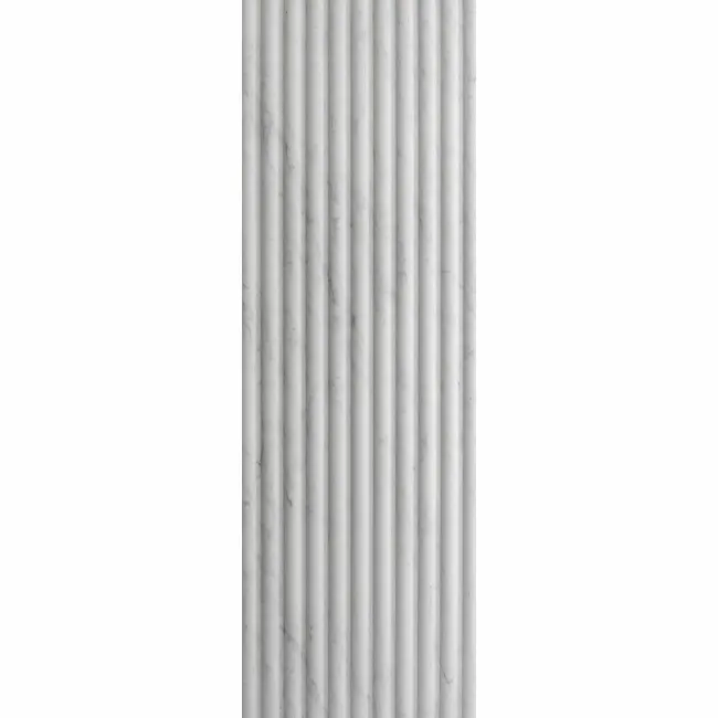 Indulgence White Carrara Marble Effect Fluted Decor Wall Tiles