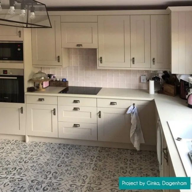 Harran Antique Vintage Blue Pattern Floor Tiles