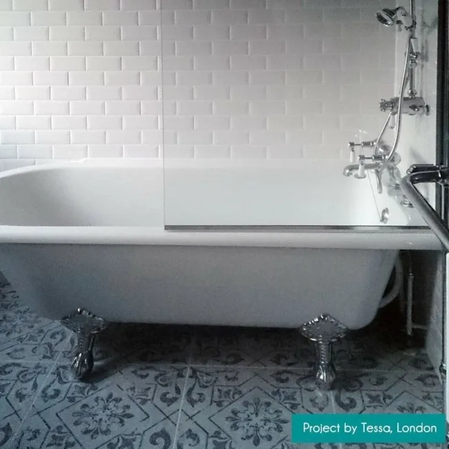 Harran Antique Vintage Blue Pattern Floor Tiles