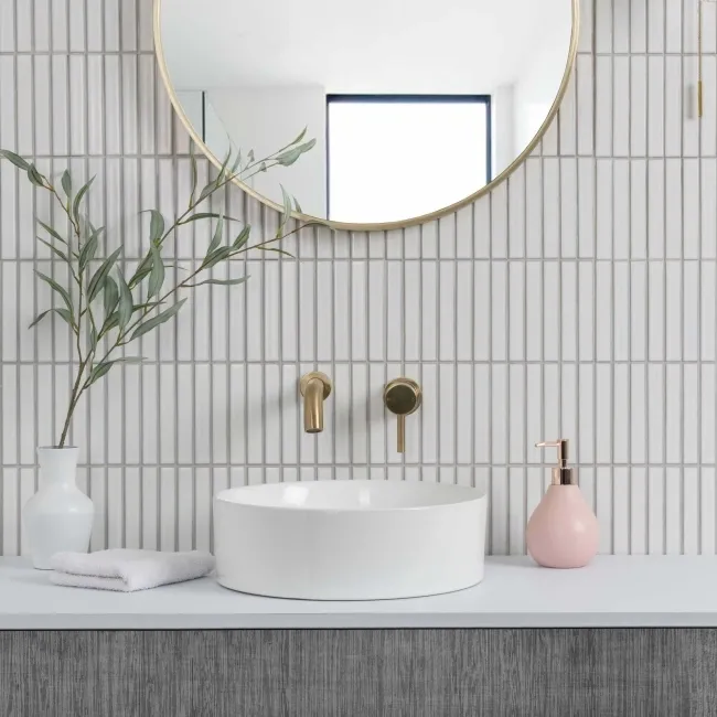 Spirit White Gloss Kitkat Mosaic Porcelain Wall Tiles