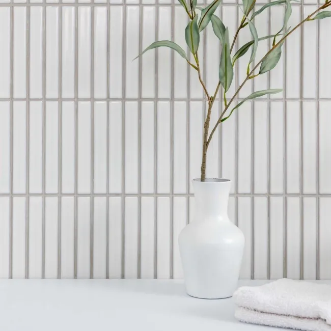 Spirit White Gloss Kitkat Mosaic Porcelain Wall Tiles