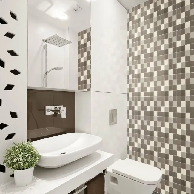 Ligo Glass Mocha Square Mosaic Tiles