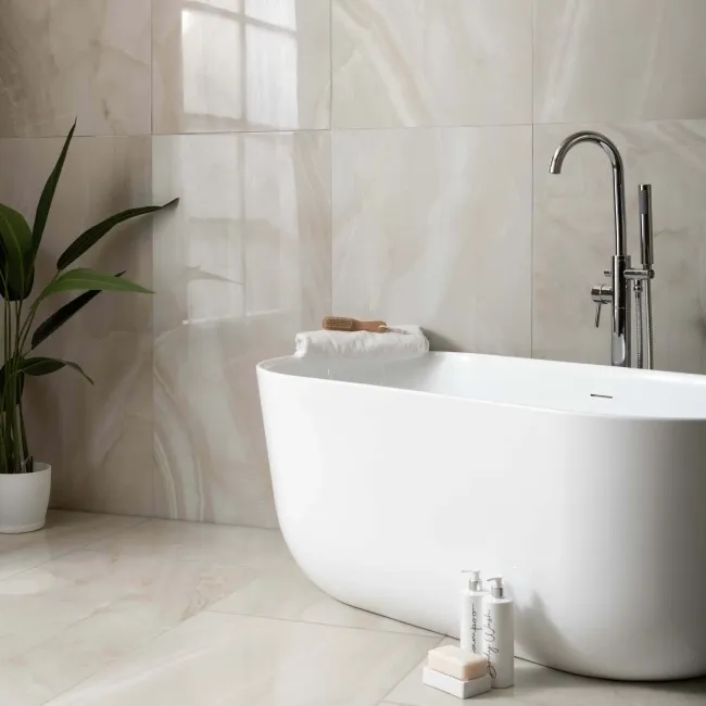 Lustra Light Beige Marble Effect Porcelain Tiles 1200x600