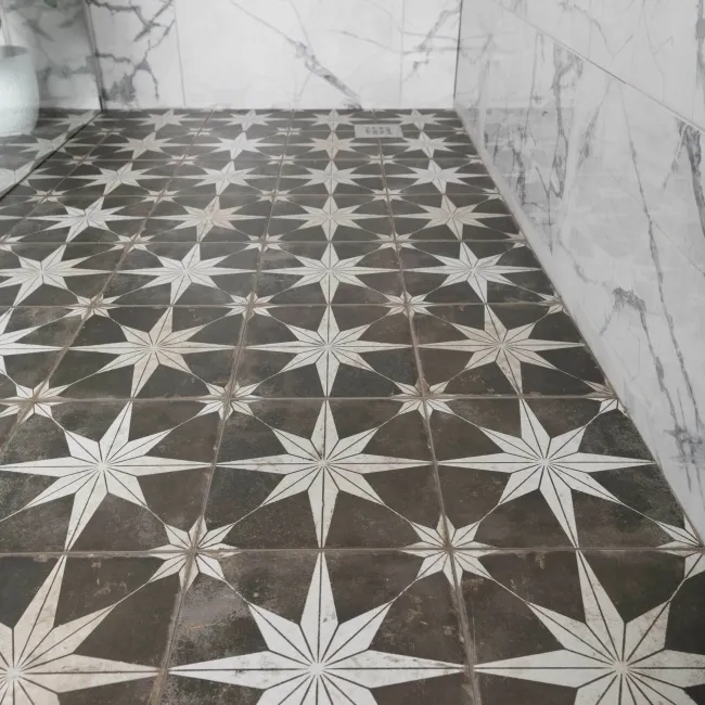 Scintilla Night Black Star Pattern Wall and Floor Tiles