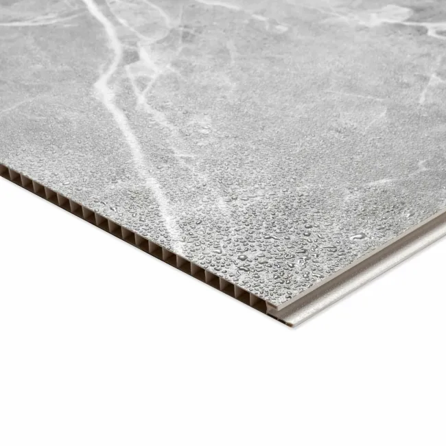 Trepanel Aqua® Matt Grey Marble Effect PVC Shower Wall Panel
