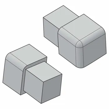 Bright Silver Corner (10mm)