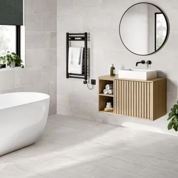 Cimento Beige Rectified Matt Stone Effect Tile 600x300