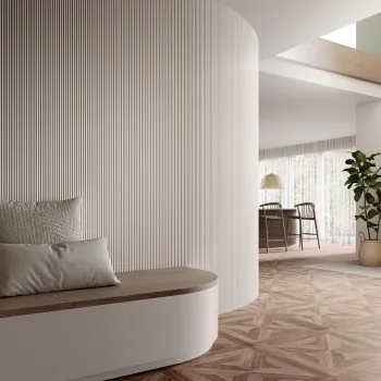 Trepanel Flex® White Flexible Acoustic Wood Panels 2400x300