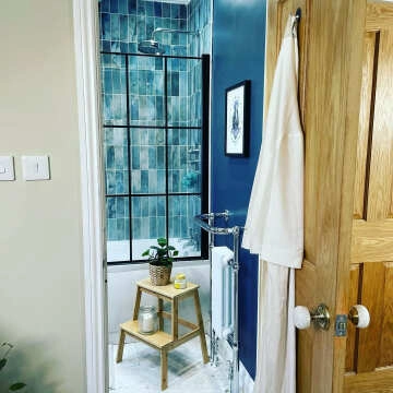 Raku Blue Ceramic Brick Effect Wall Tiles