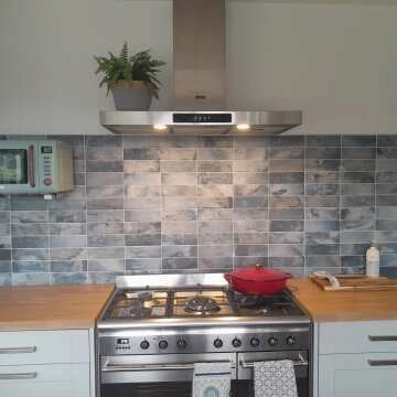Raku Blue Ceramic Brick Effect Wall Tiles