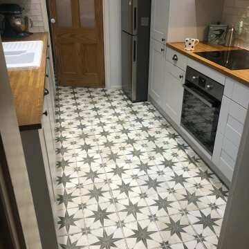 Scintilla Olive Green Star Pattern Tiles