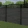 LuxeLine Composite Fence Panel Dark Grey 6ft High - Geometric Decorative Screen with Buried Aluminium Post