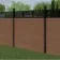 LuxeLine Composite Fence Panel Teak 6ft High - Slat Decorative Screen with Buried Aluminium Post
