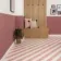 Zebra Pink and White Patterned Matt Striped Wall and Floor Tiles