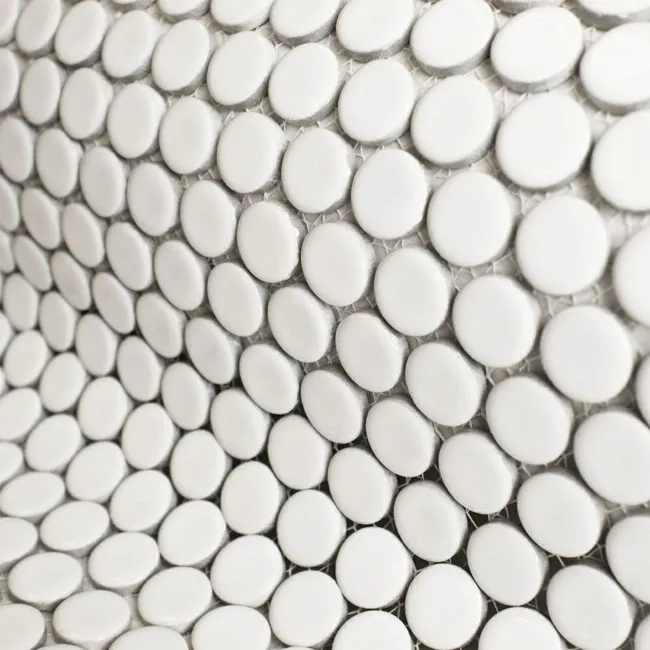Pixel White Circular Matt 19mm Mosaic Tiles