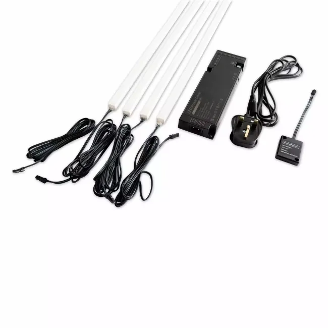 Trepanel® Living Room Wall Panel & LED Light Kit with Adhesive