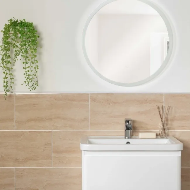 Athena Ivory Travertine Effect Wall Tiles