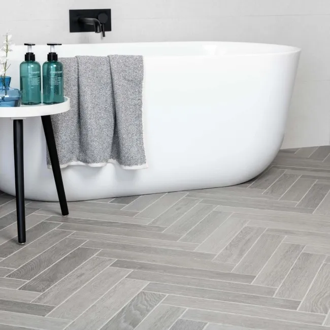 Bonsai Smoky Grey Wood Effect Porcelain Wall and Floor Tiles