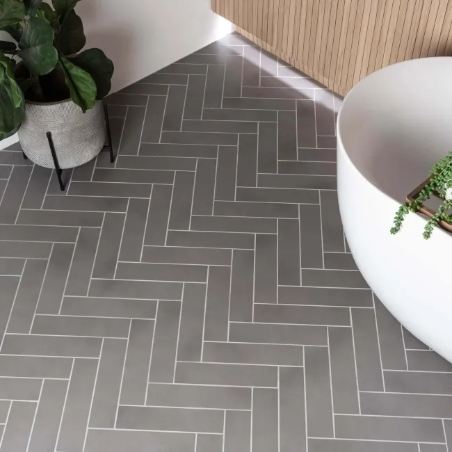 Chatham Dark Grey Matt Brick Wall and Floor Tiles