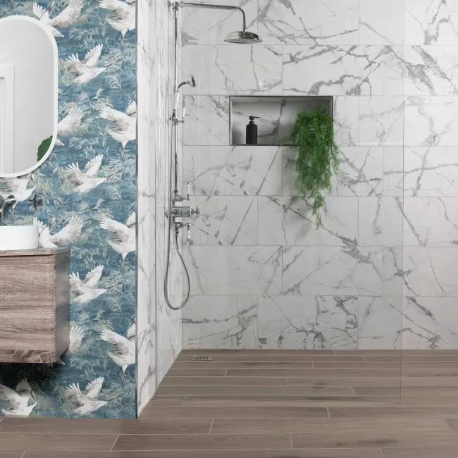 Hamptons Aged Brown Wood Effect Porcelain Floor Tiles