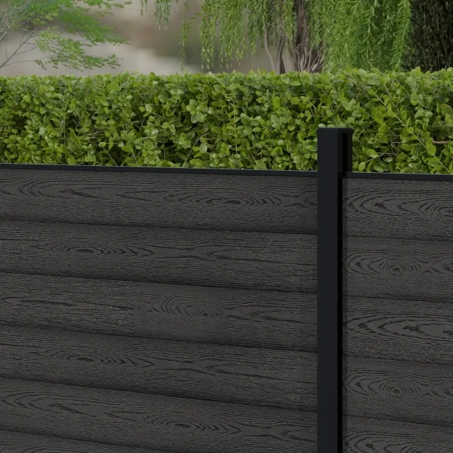 LuxeLine® Dark Grey Composite Fence Panel with Aluminium Post 3ft