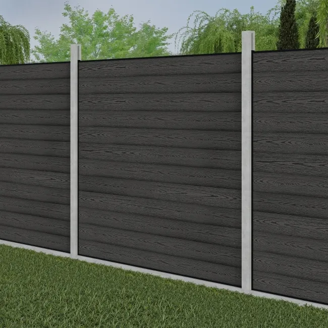 LuxeLine® Dark Grey Composite Fence Panel for Own Post 6ft